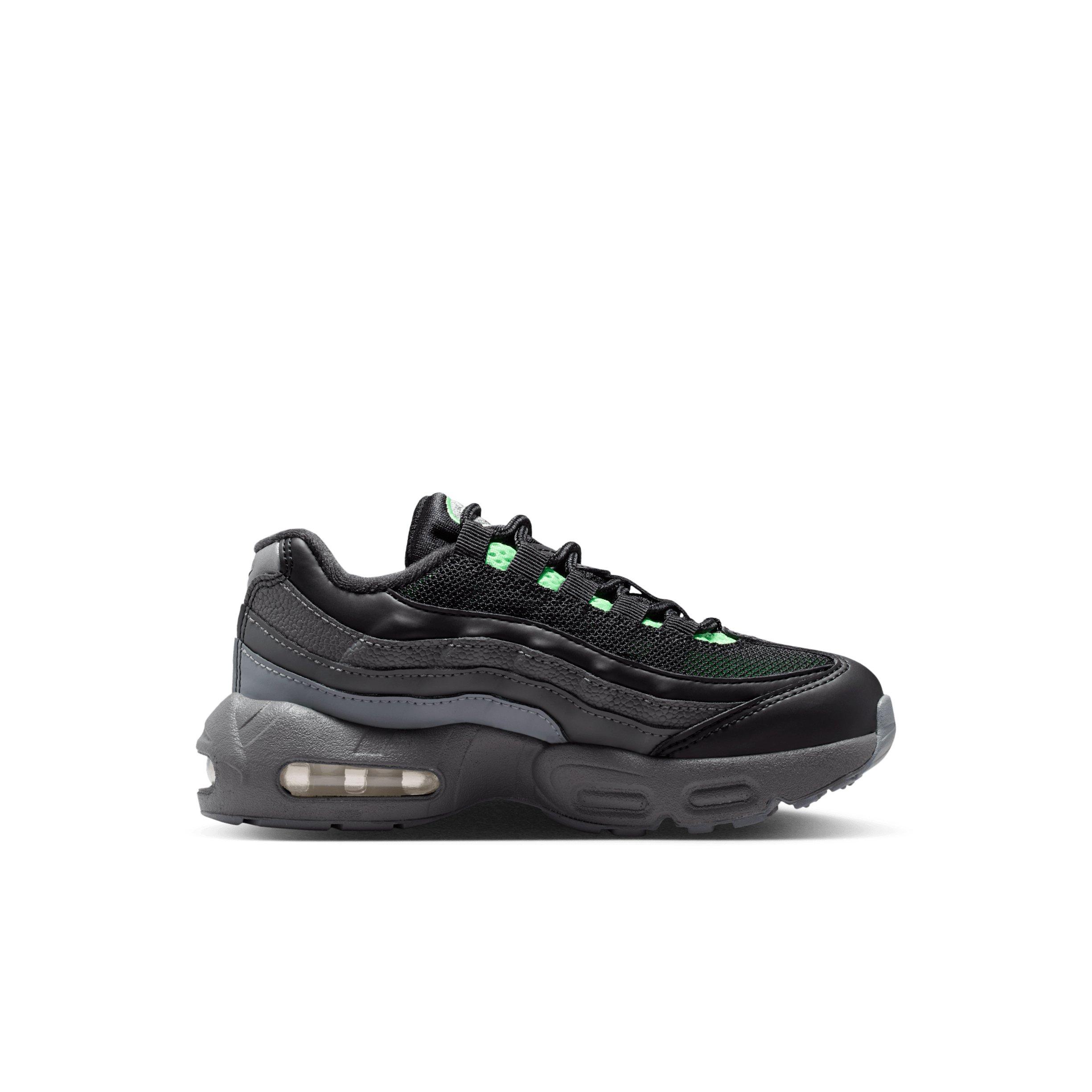 Nike Air Max 95 Recraft "Black/Cool Grey/Iron Grey/Illusion Green" Preschool Boys' Shoe - BLACK/GREY/GREY/GREEN